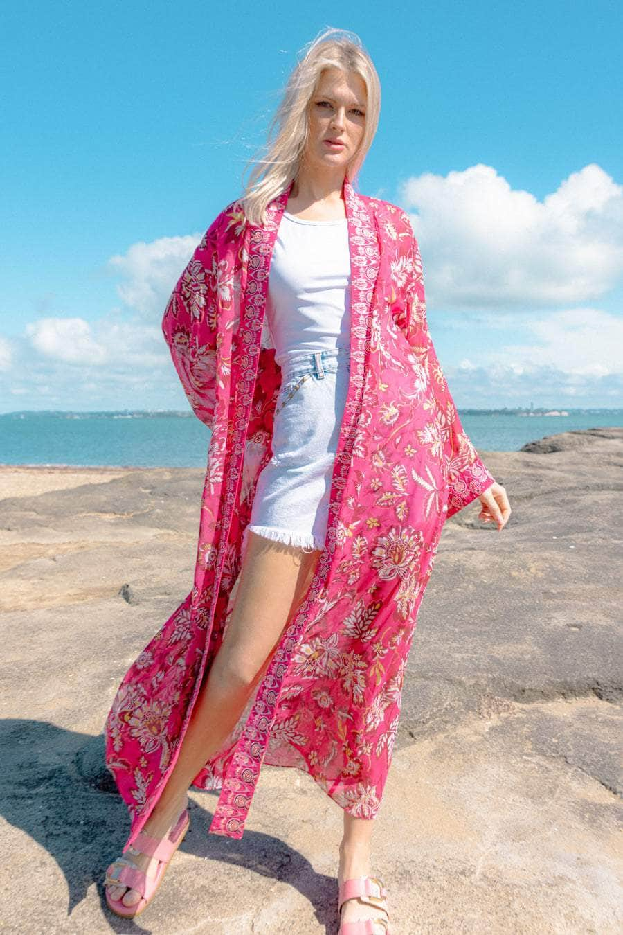 long floral kimono