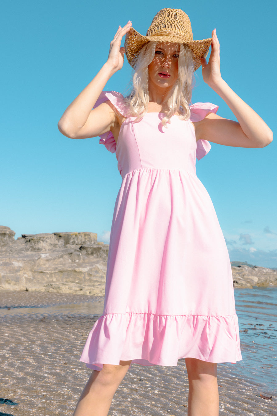 light pink dress