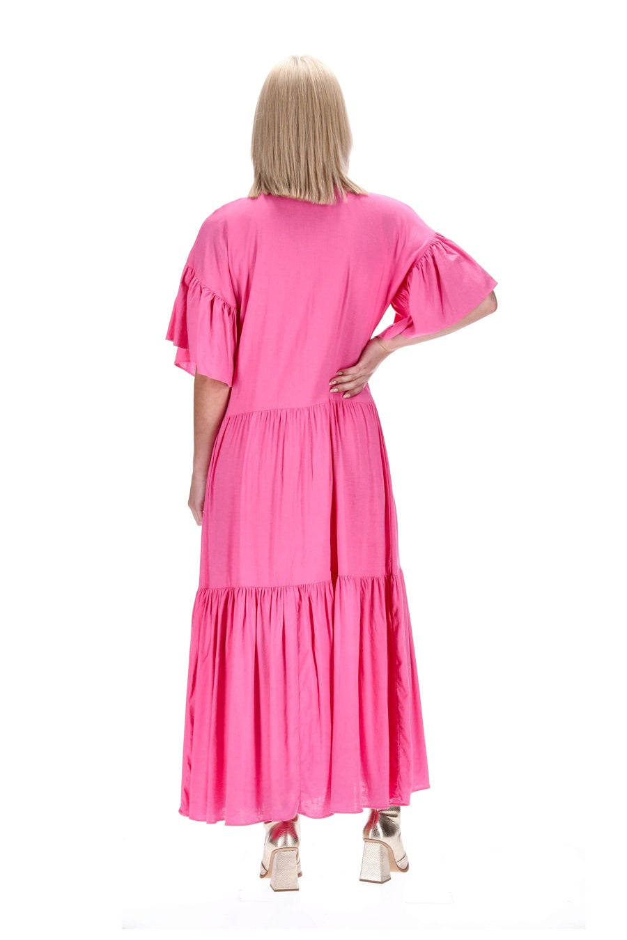 drop shoulder pink maxi