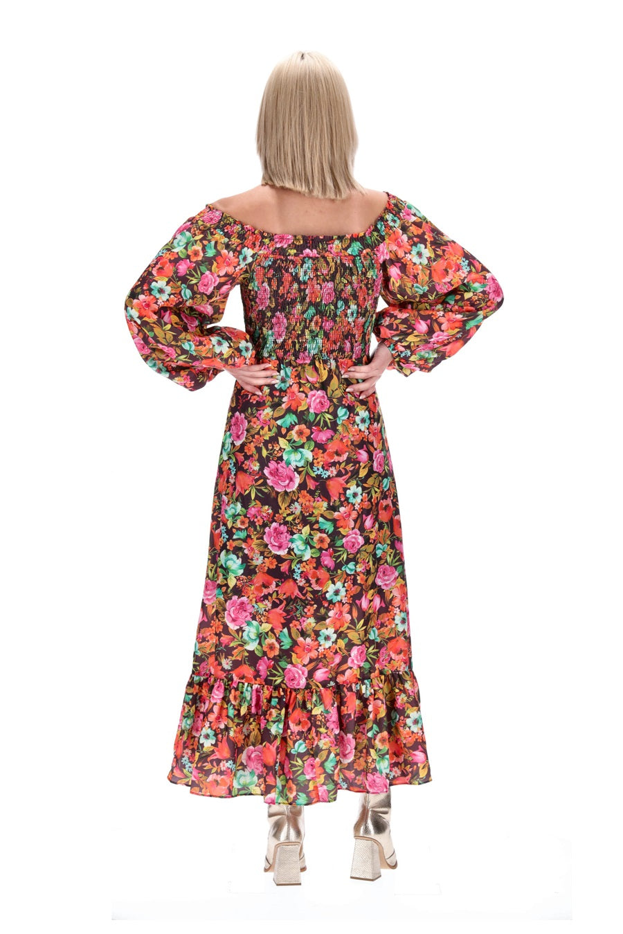 Floral off shoulder dress