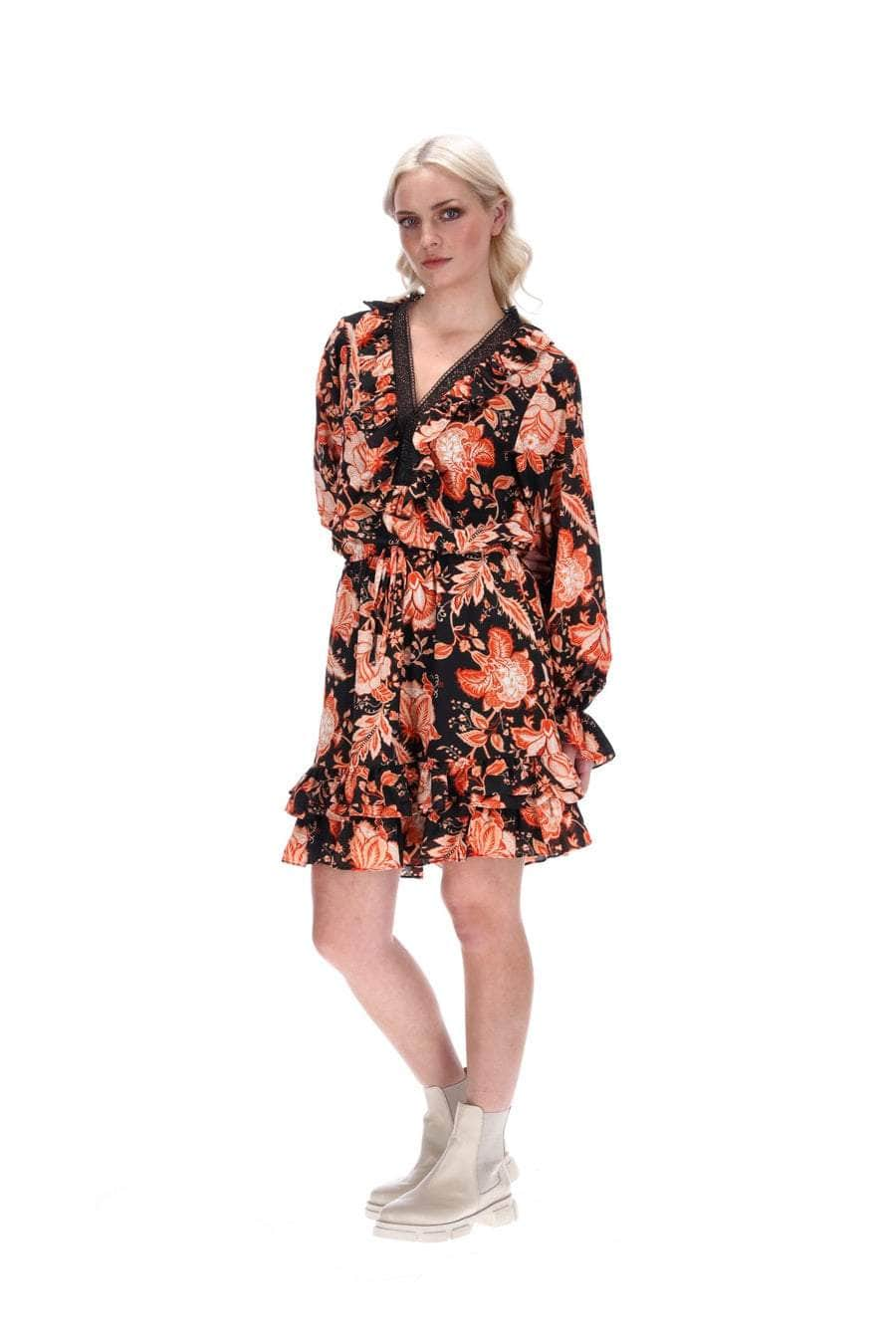 Buy Arya Dress Orange Floral by Amaya online Augustine