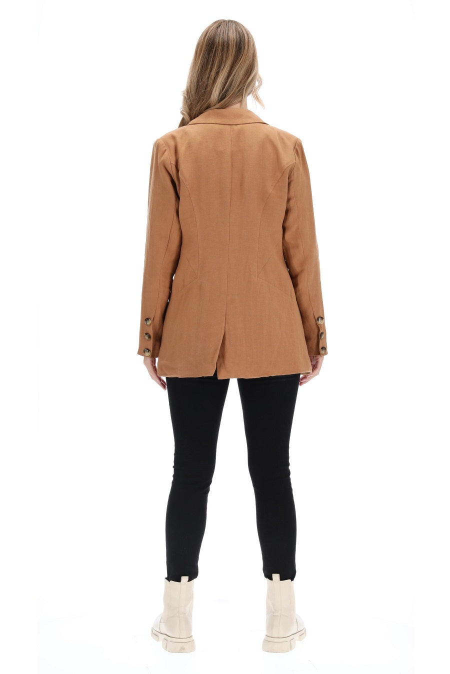 Asta Blazer Caramel Linen