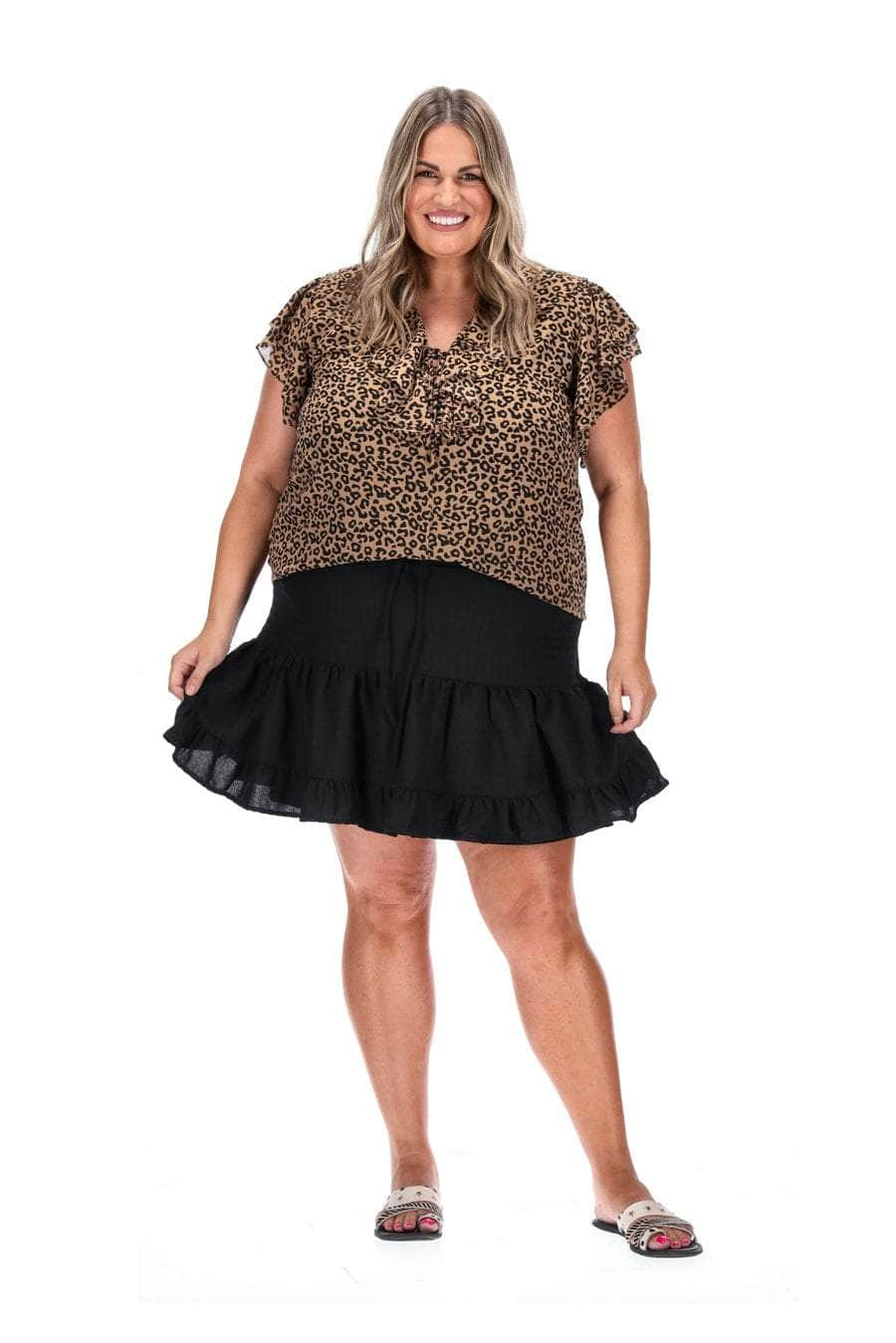 Black ruffle skirt nz best sale