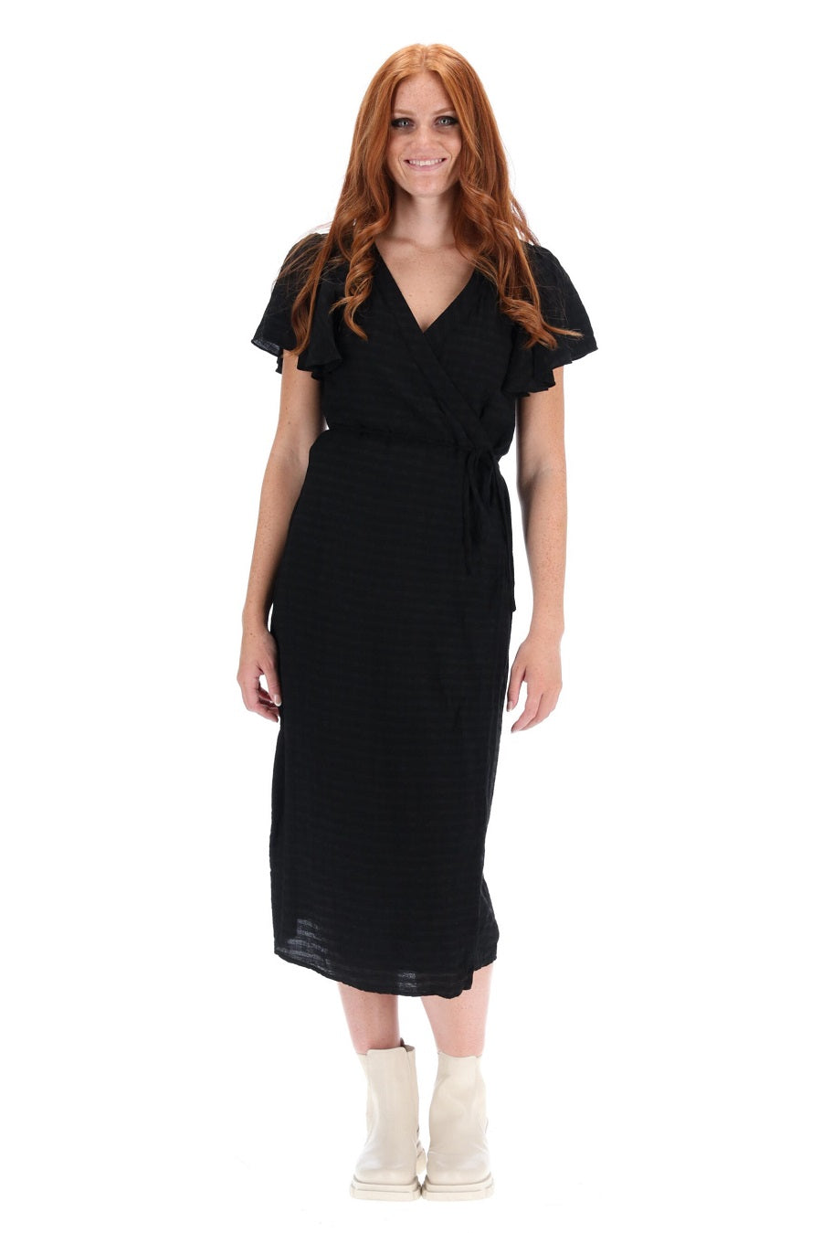 Wrap Dress Black midi