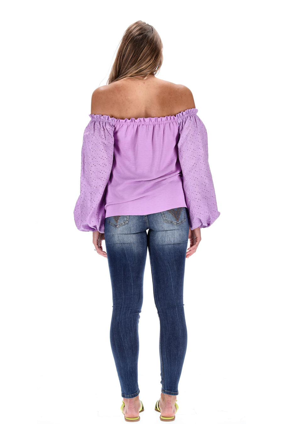 lilac off shoulder top