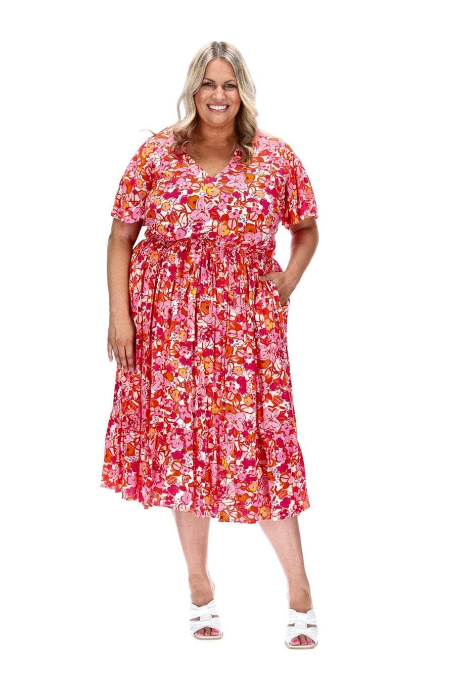 plus size gathered dress