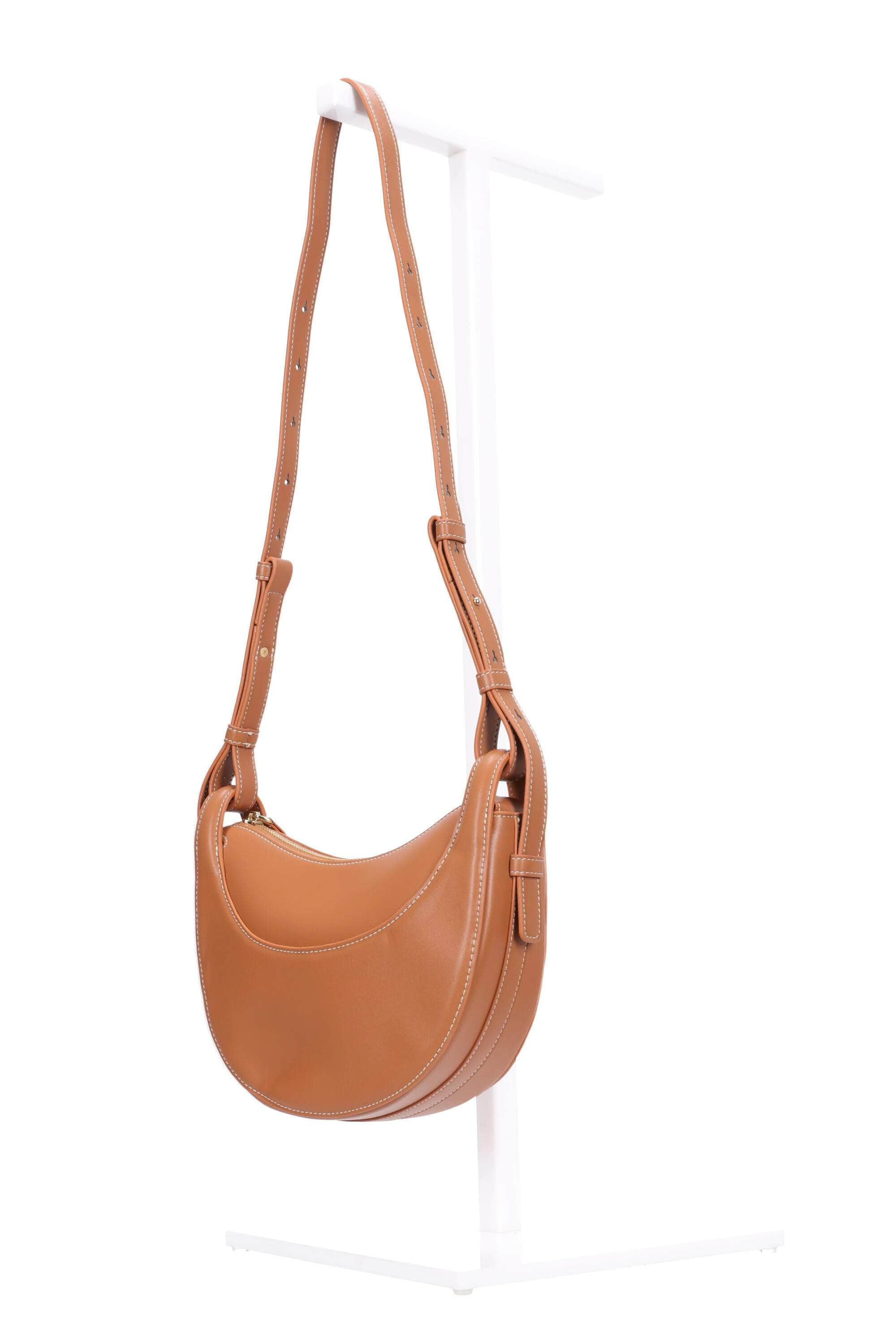 small tan leather handbag