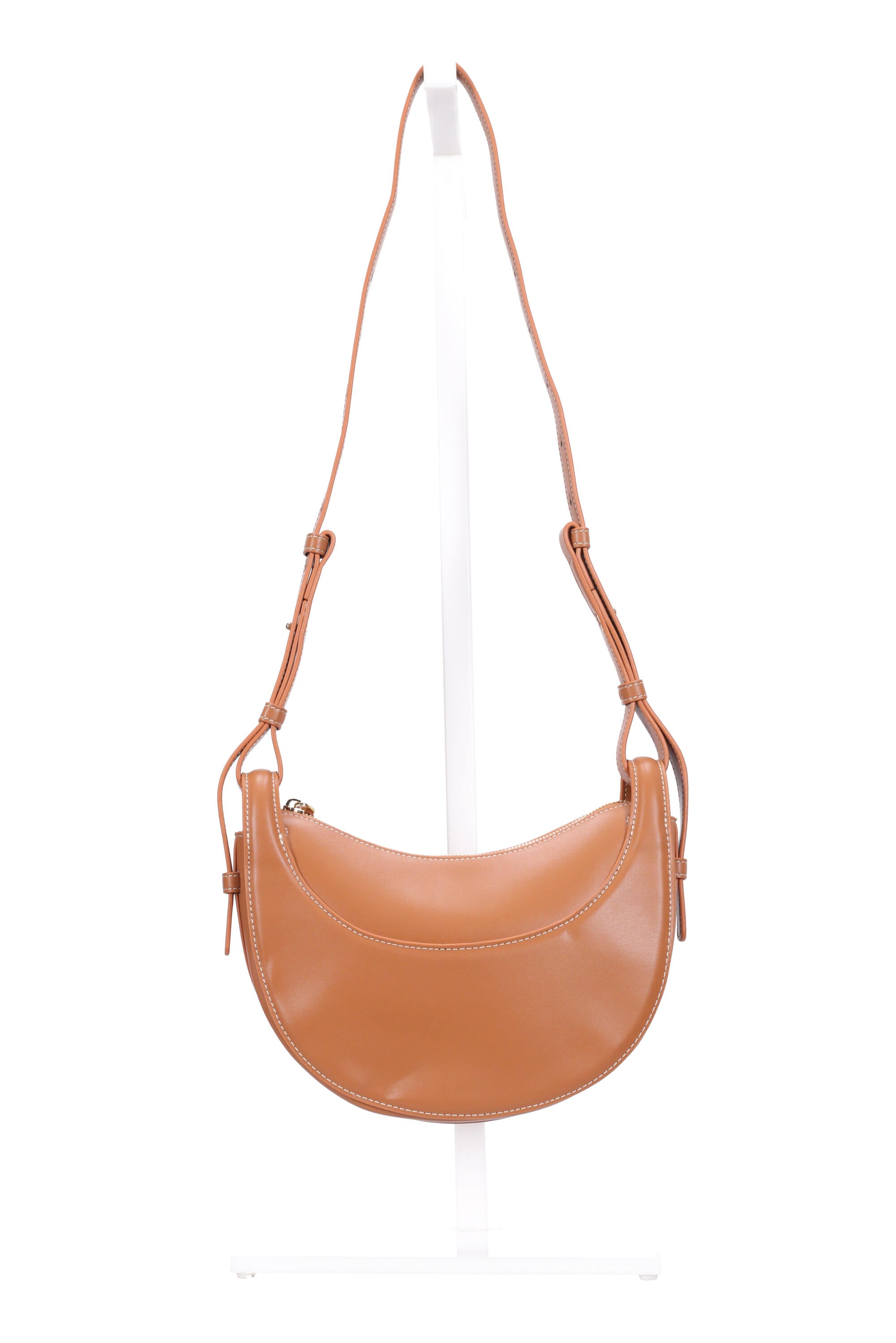 small tan leather handbag