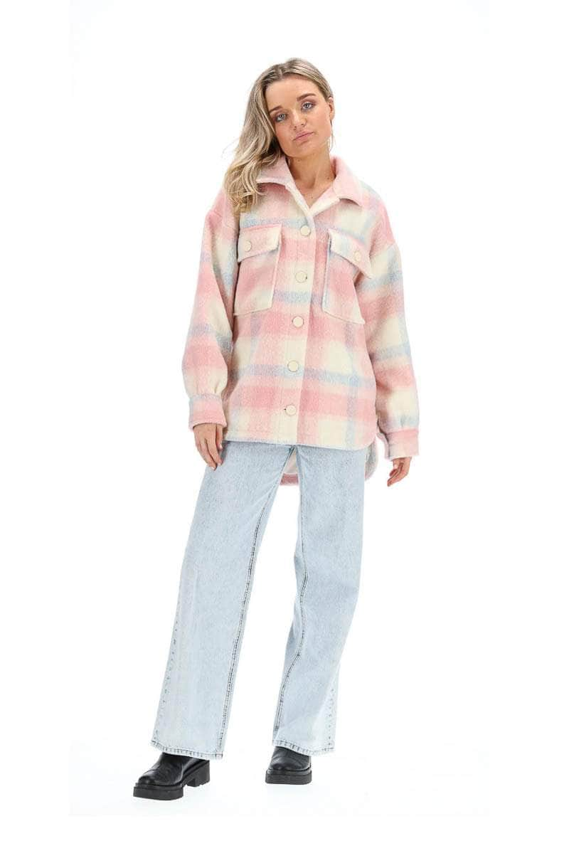 Holly Shacket Pink Check