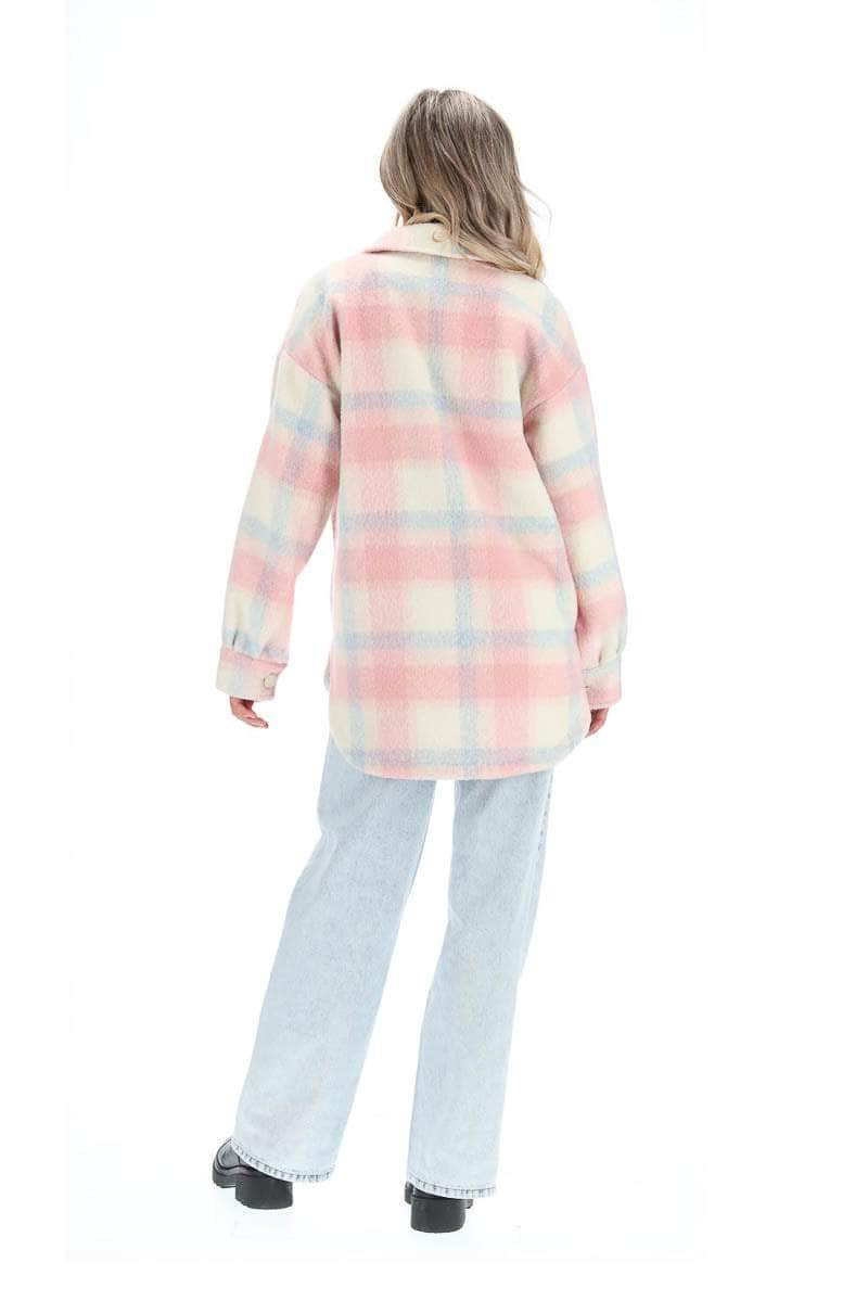 Holly Shacket Pink Check