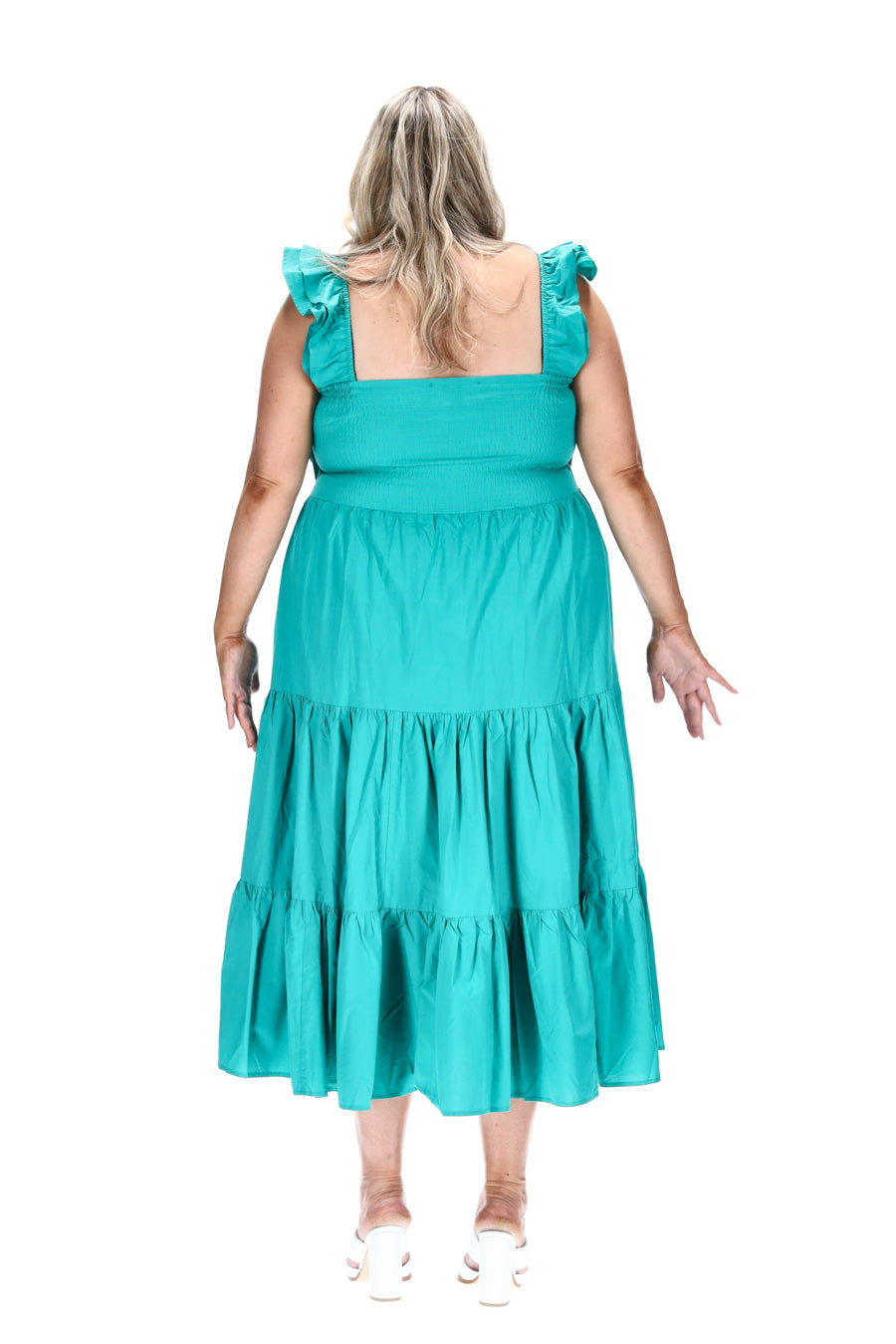 plus size teal midi dress