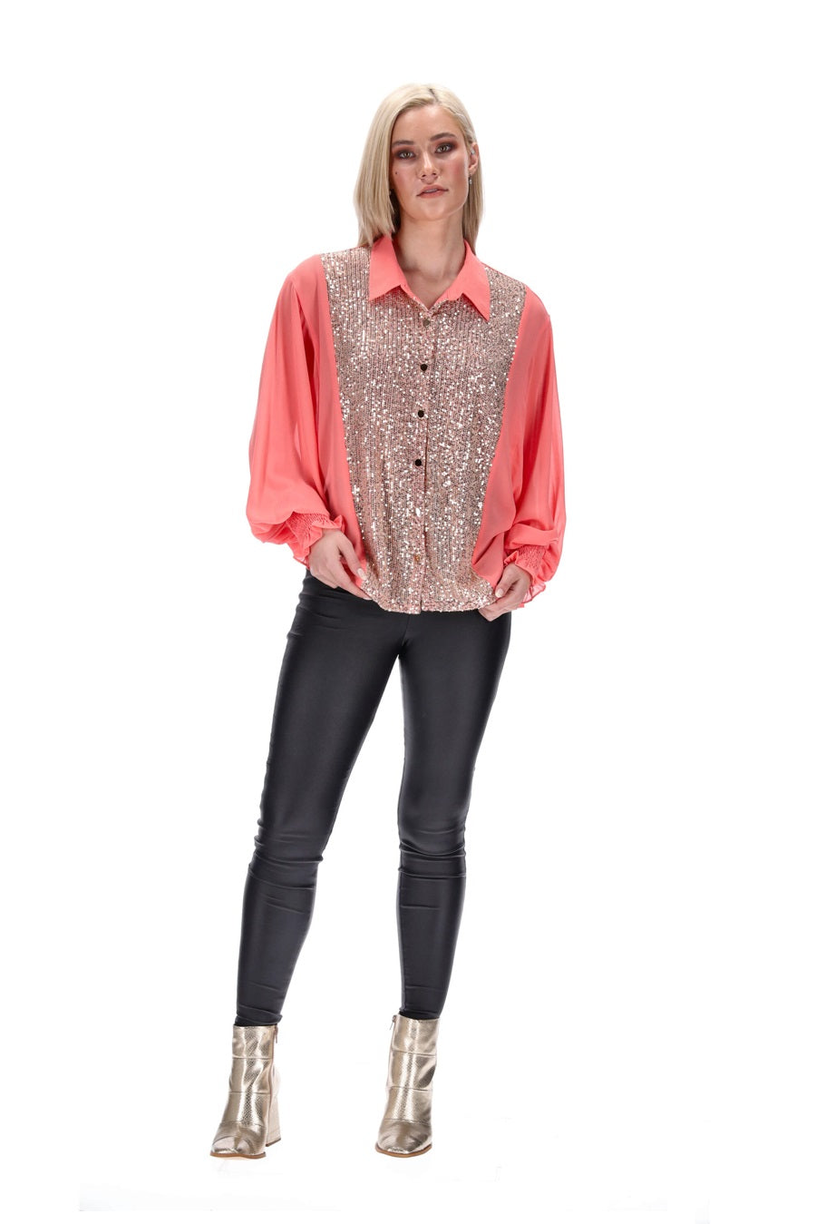 chiffon sequin shirt