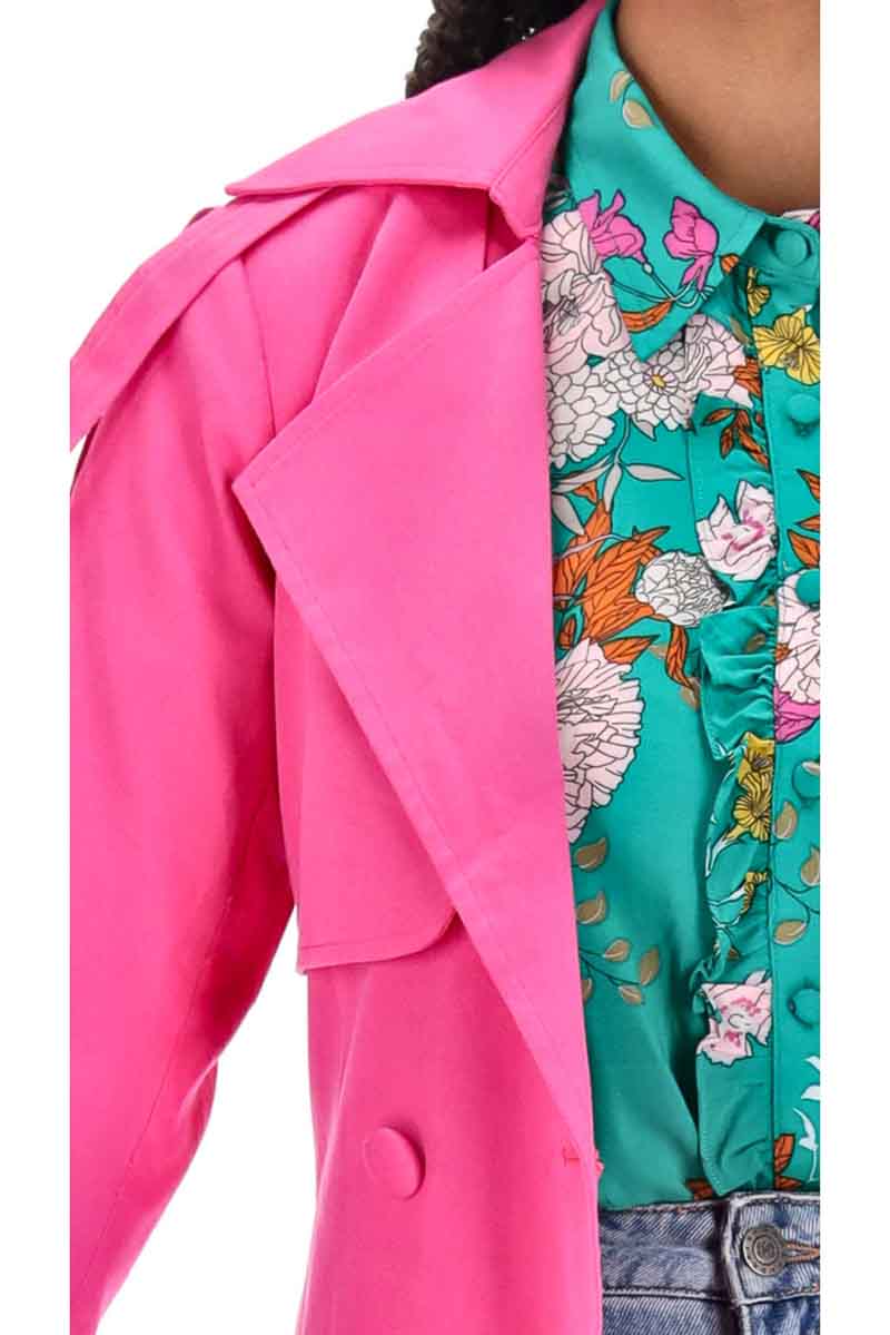 Lisa Cotton Trench Coat Pink