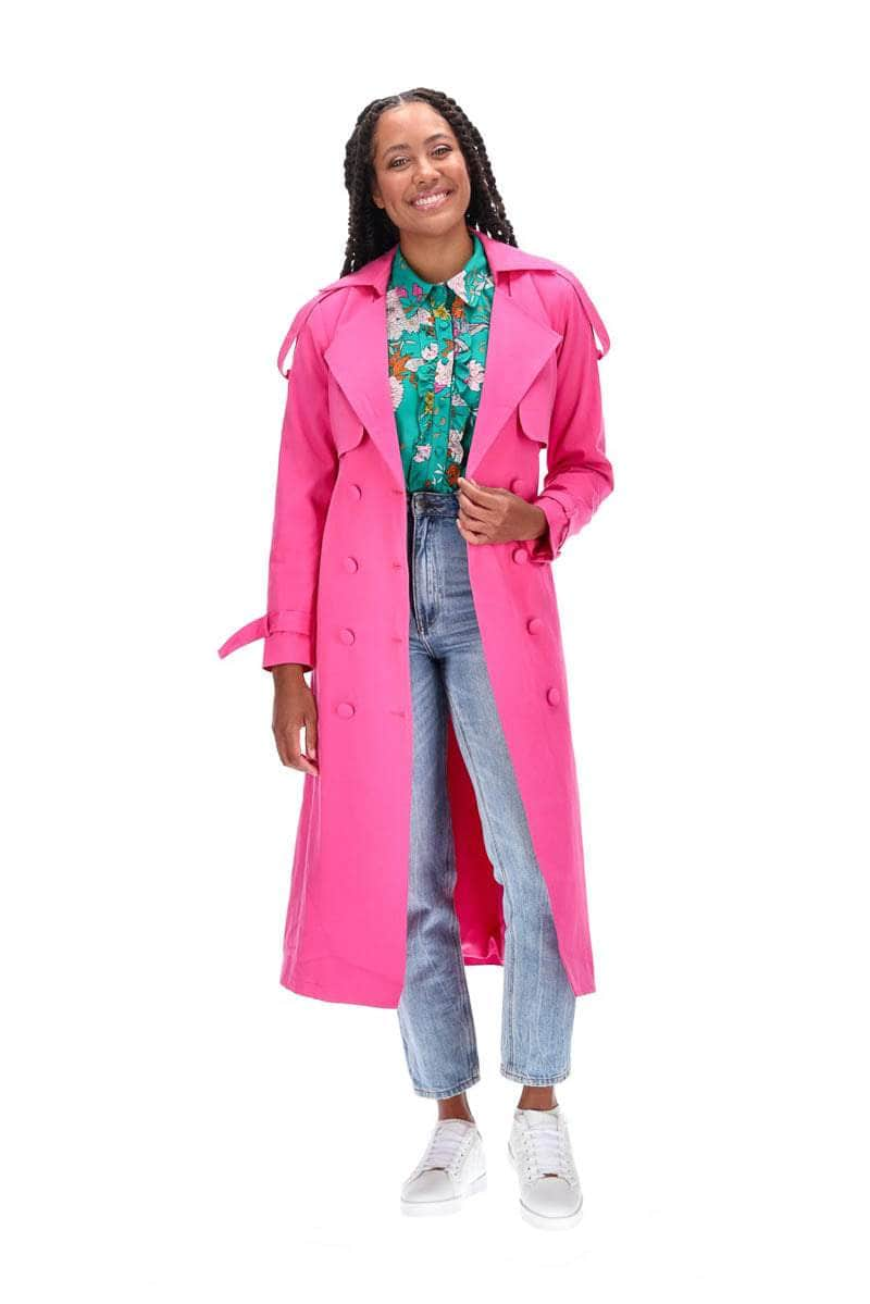 Lisa Cotton Trench Coat Pink