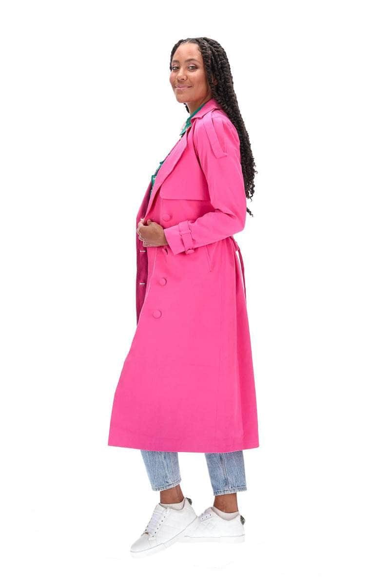 Lisa Cotton Trench Coat Pink