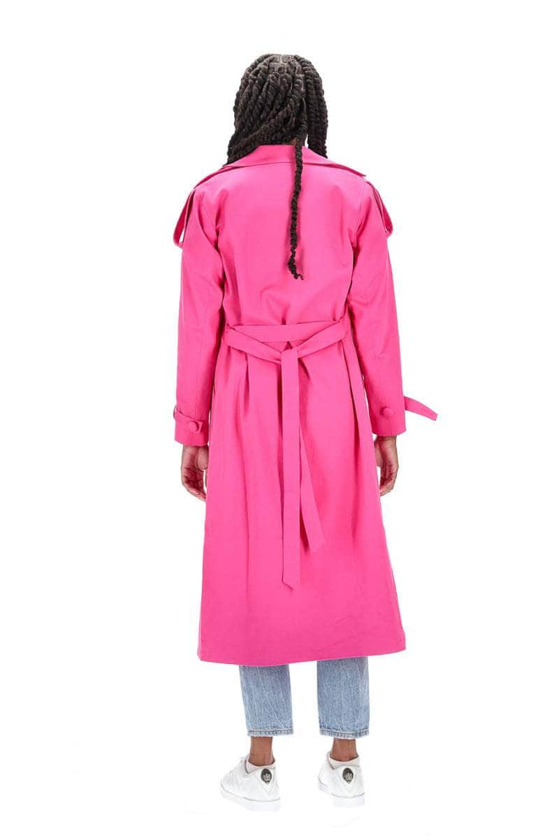 Lisa Cotton Trench Coat Pink