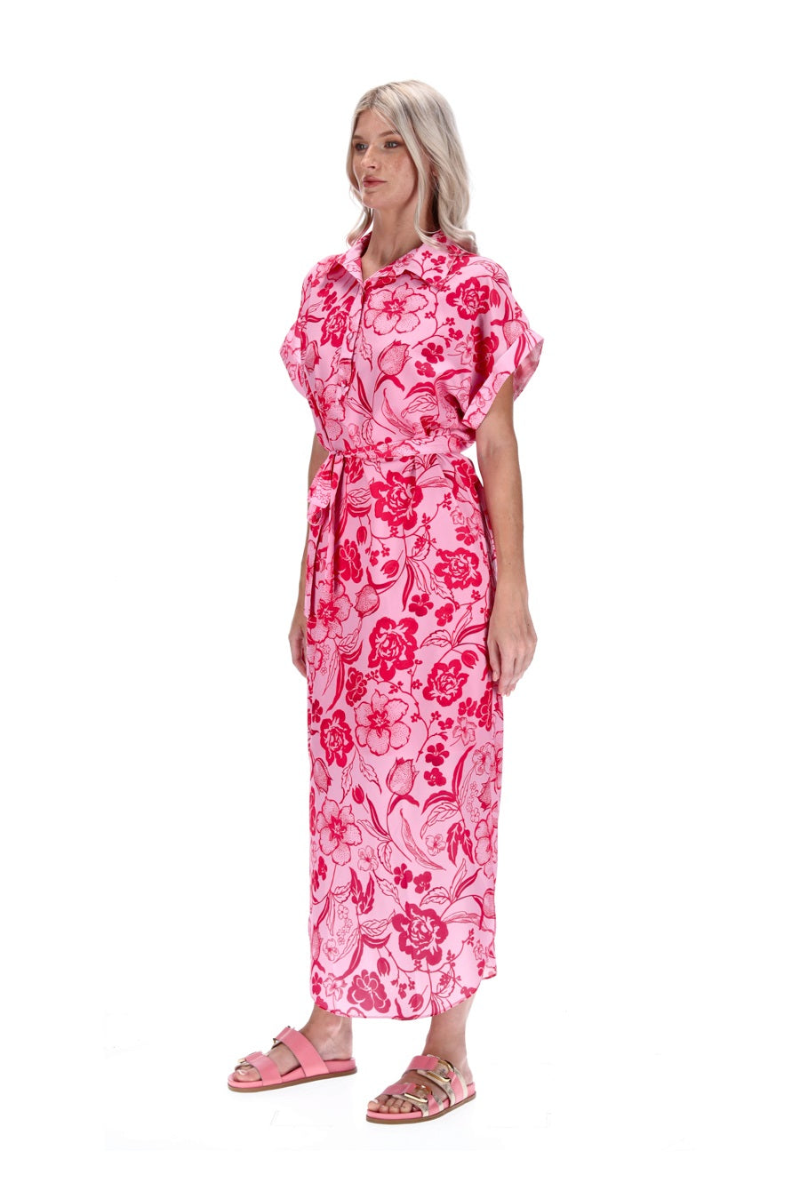 Dark Pink Floral Maxi Dress