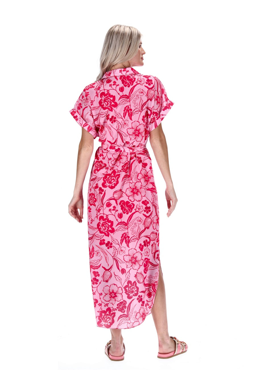 Dark Pink Floral Maxi Dress