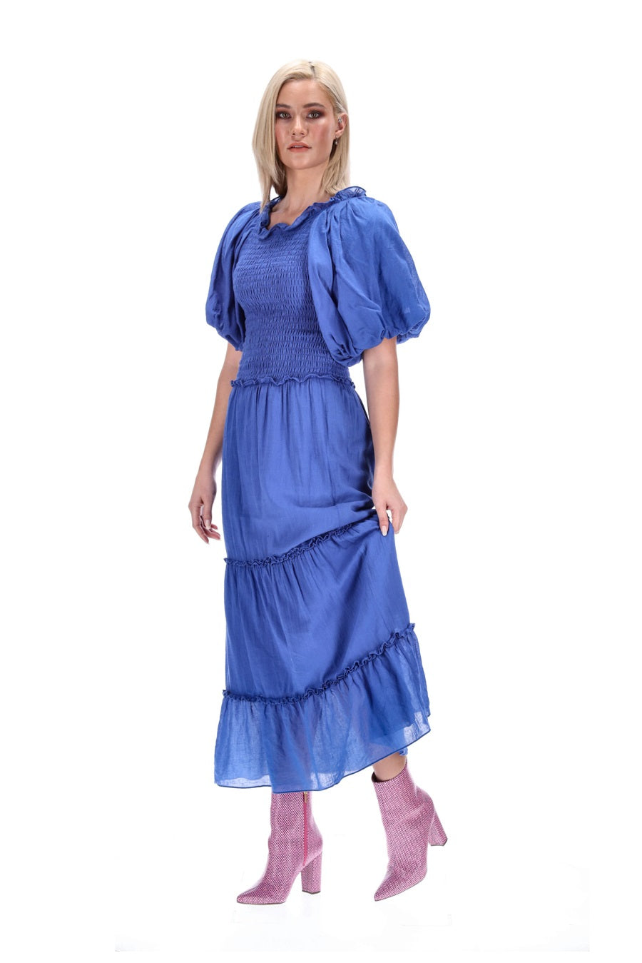 blue cotton dress