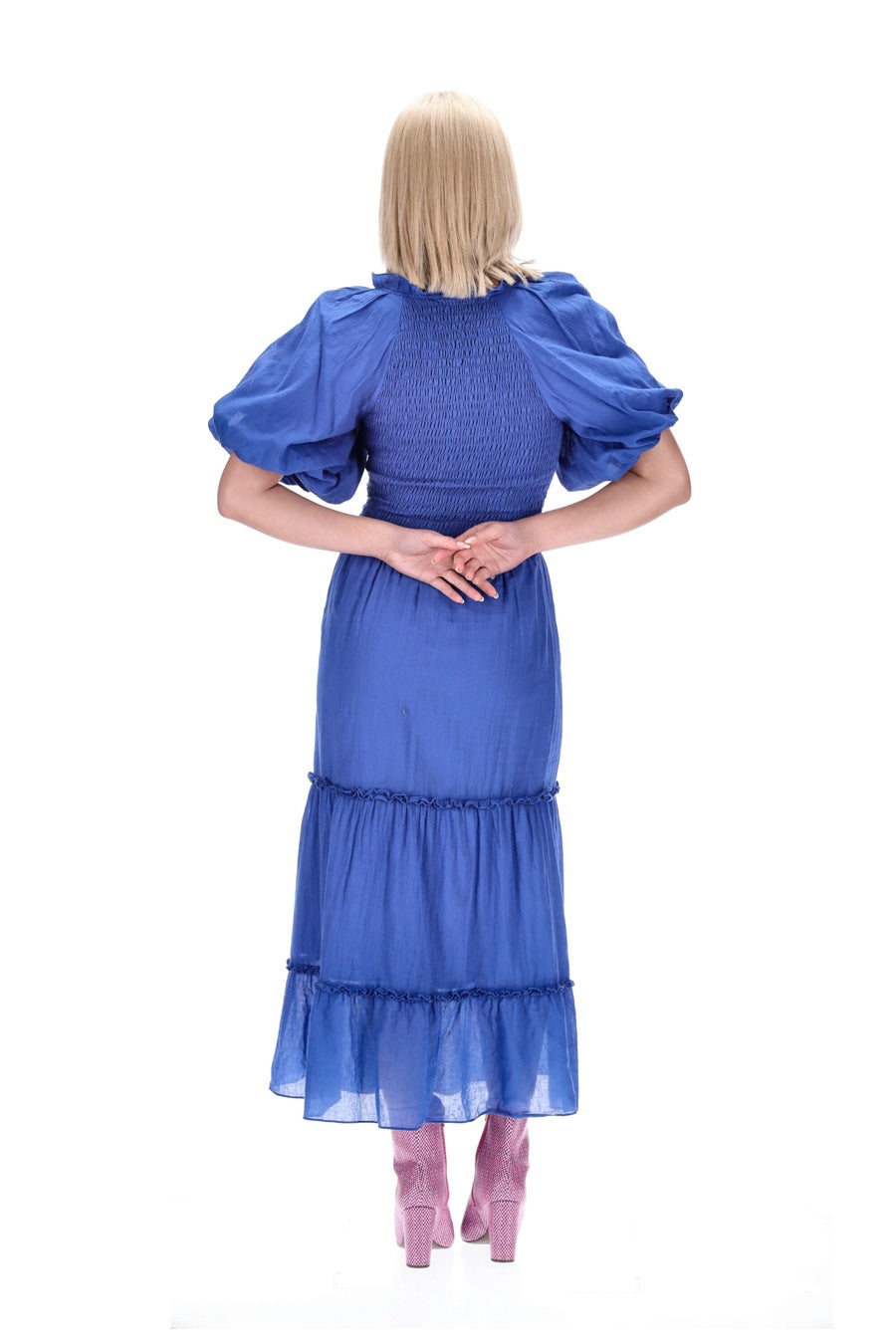 blue cotton dress