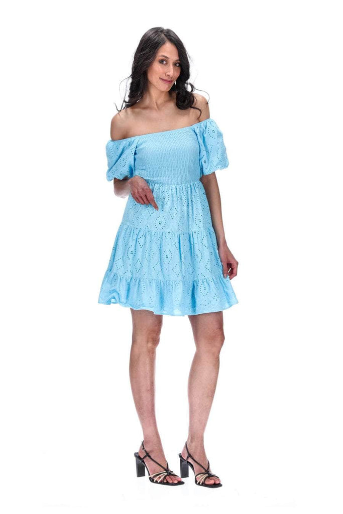 Buy Raya Blue Off Shoulder Dress By Augustine Online Augustine