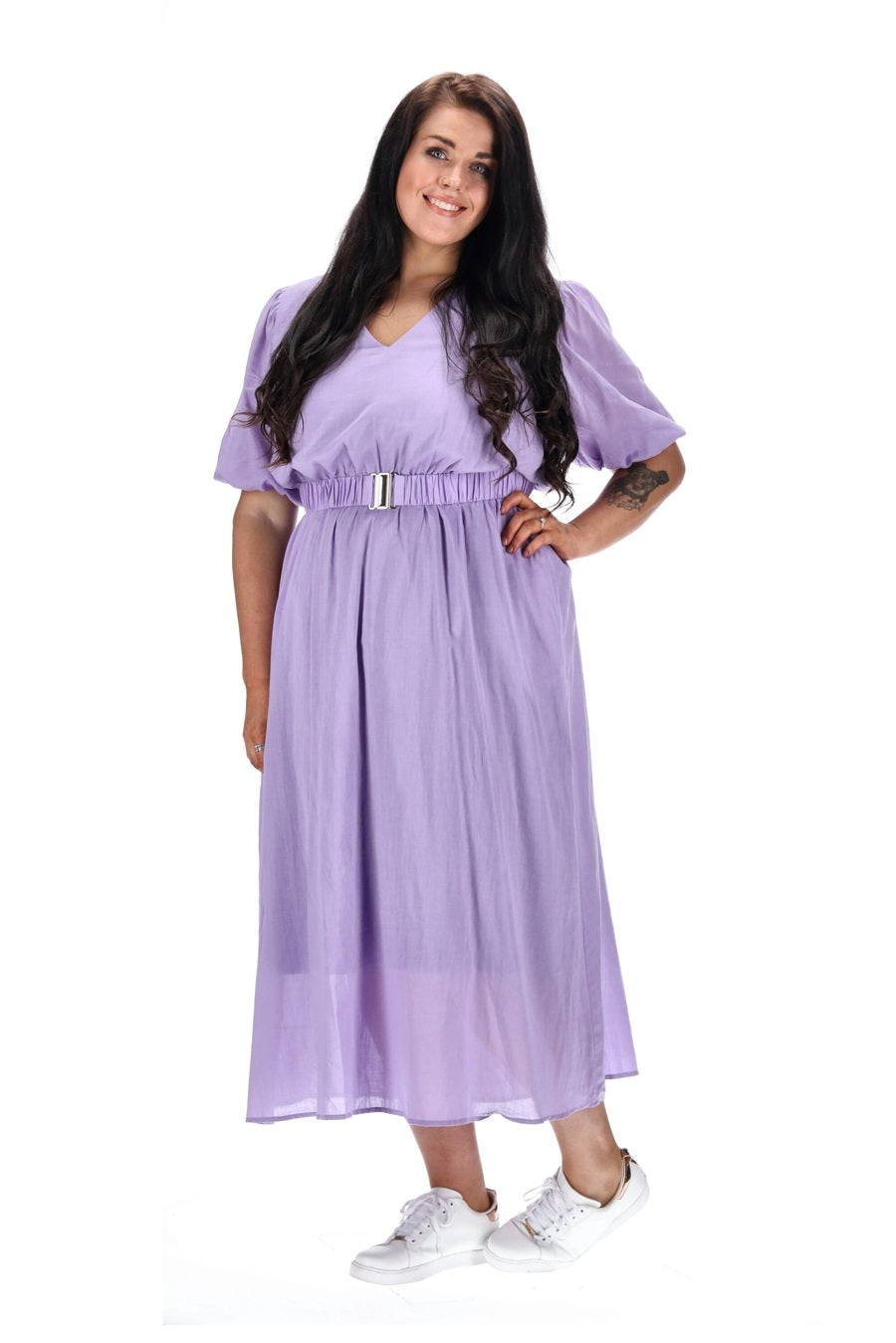 Riza Midi Dress - Purple