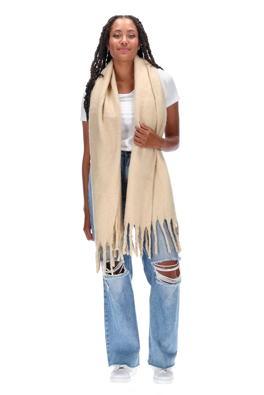 Tassel Scarf Beige