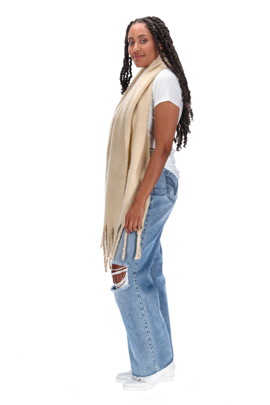 Tassel Scarf Beige