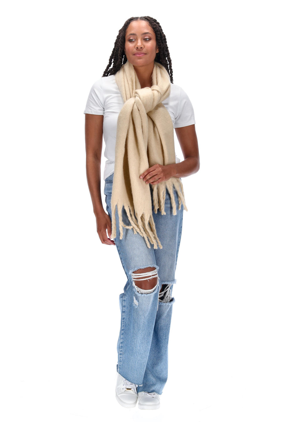 Tassel Scarf Beige