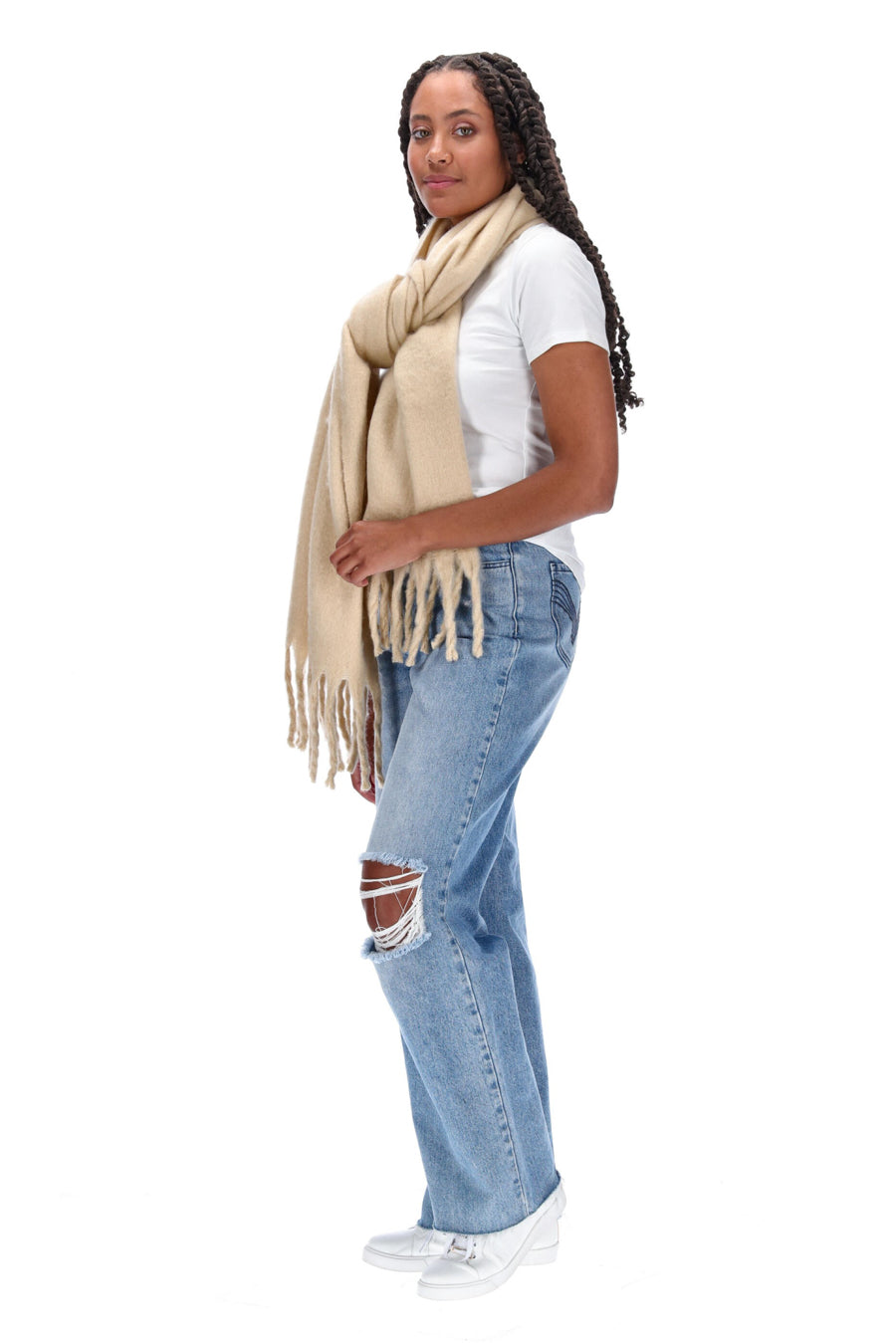 Tassel Scarf Beige