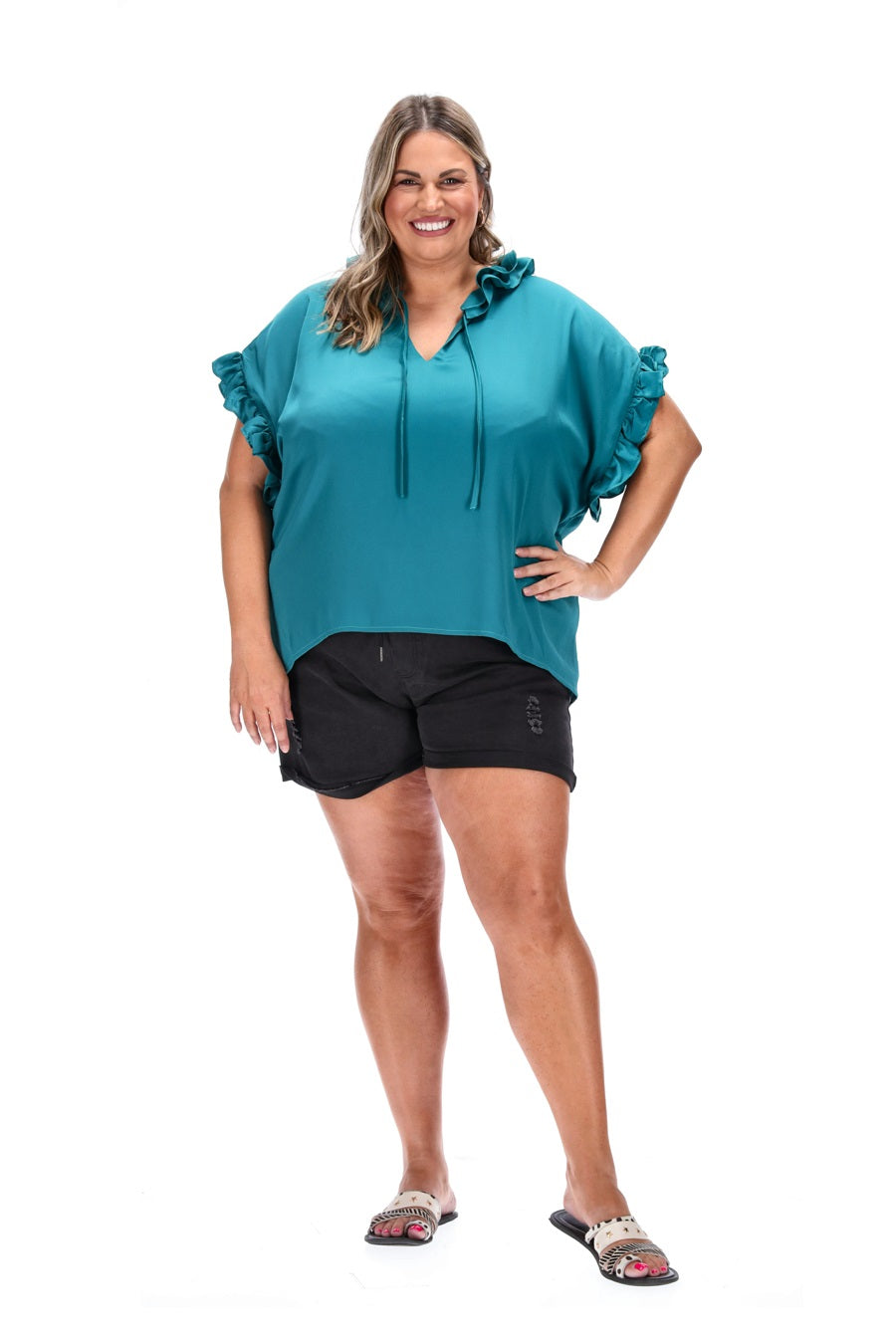 Scarlett V Neck Top Teal