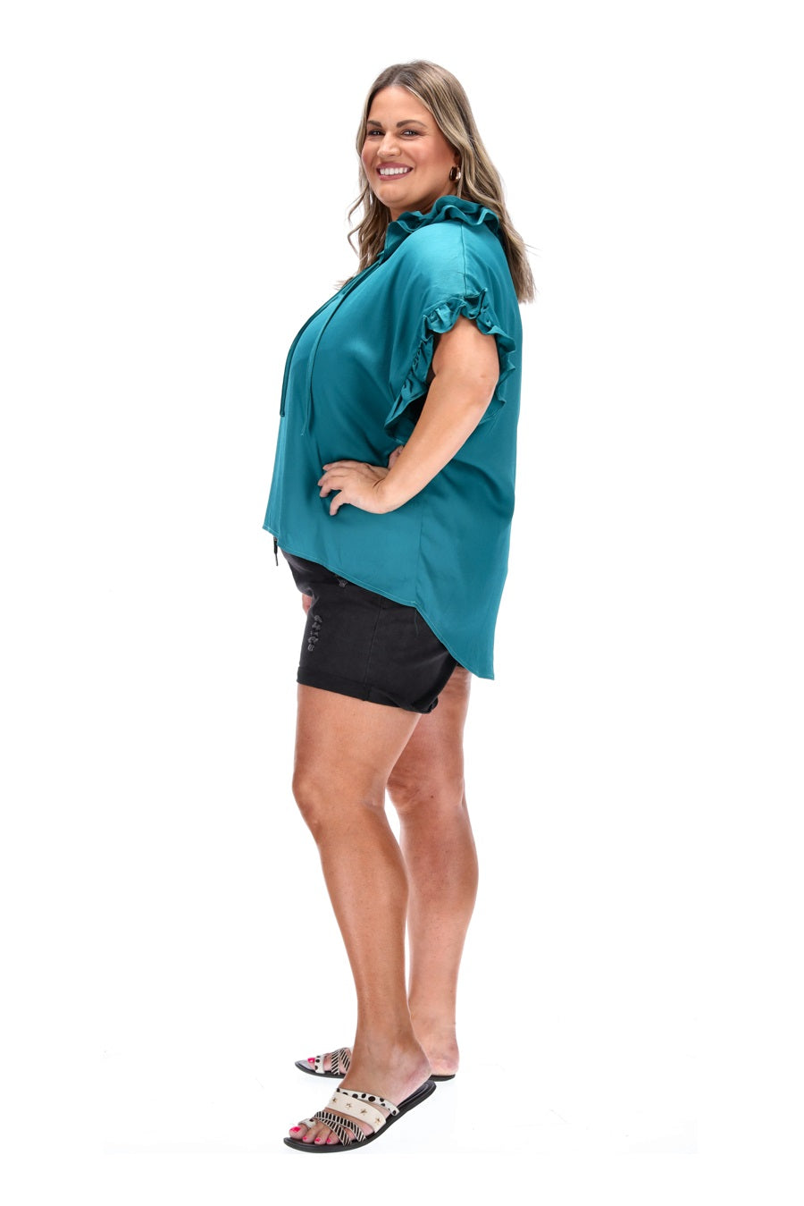 Scarlett V Neck Top Teal