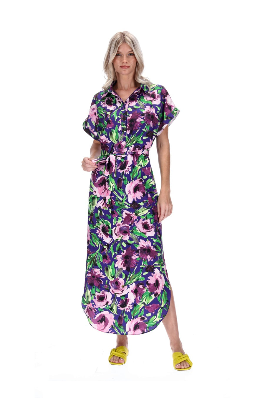 purple floral Maxi Dress