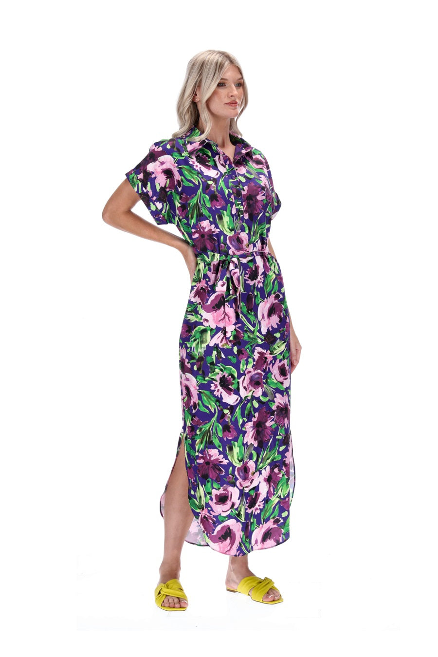 purple floral Maxi Dress