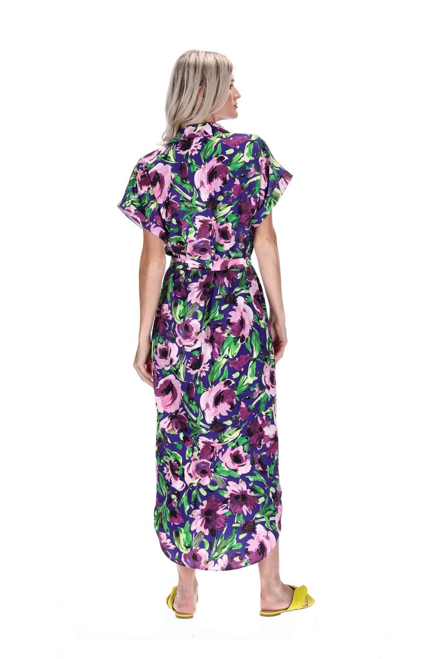 purple floral Maxi Dress