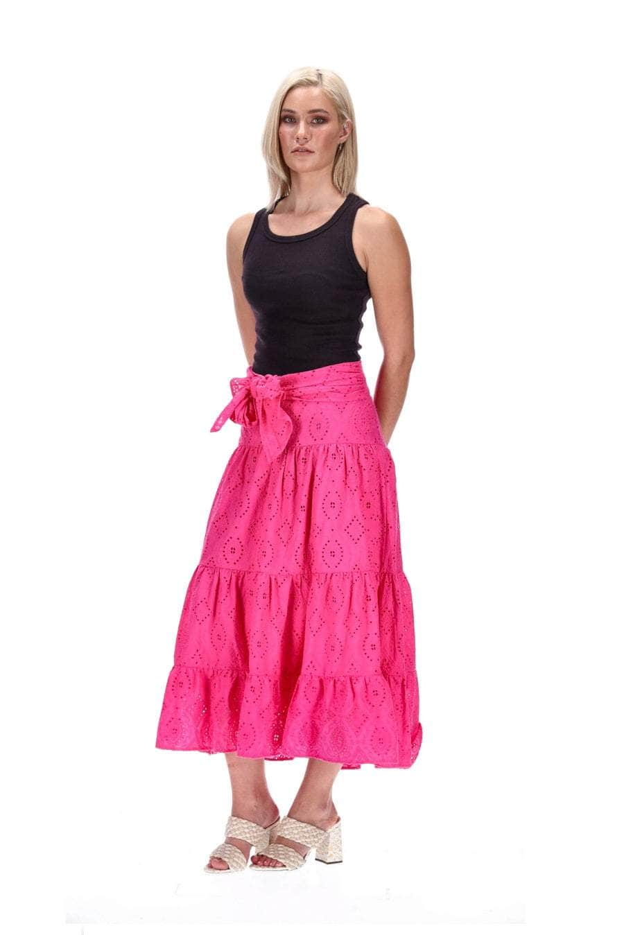 Pink midi skirt nz best sale