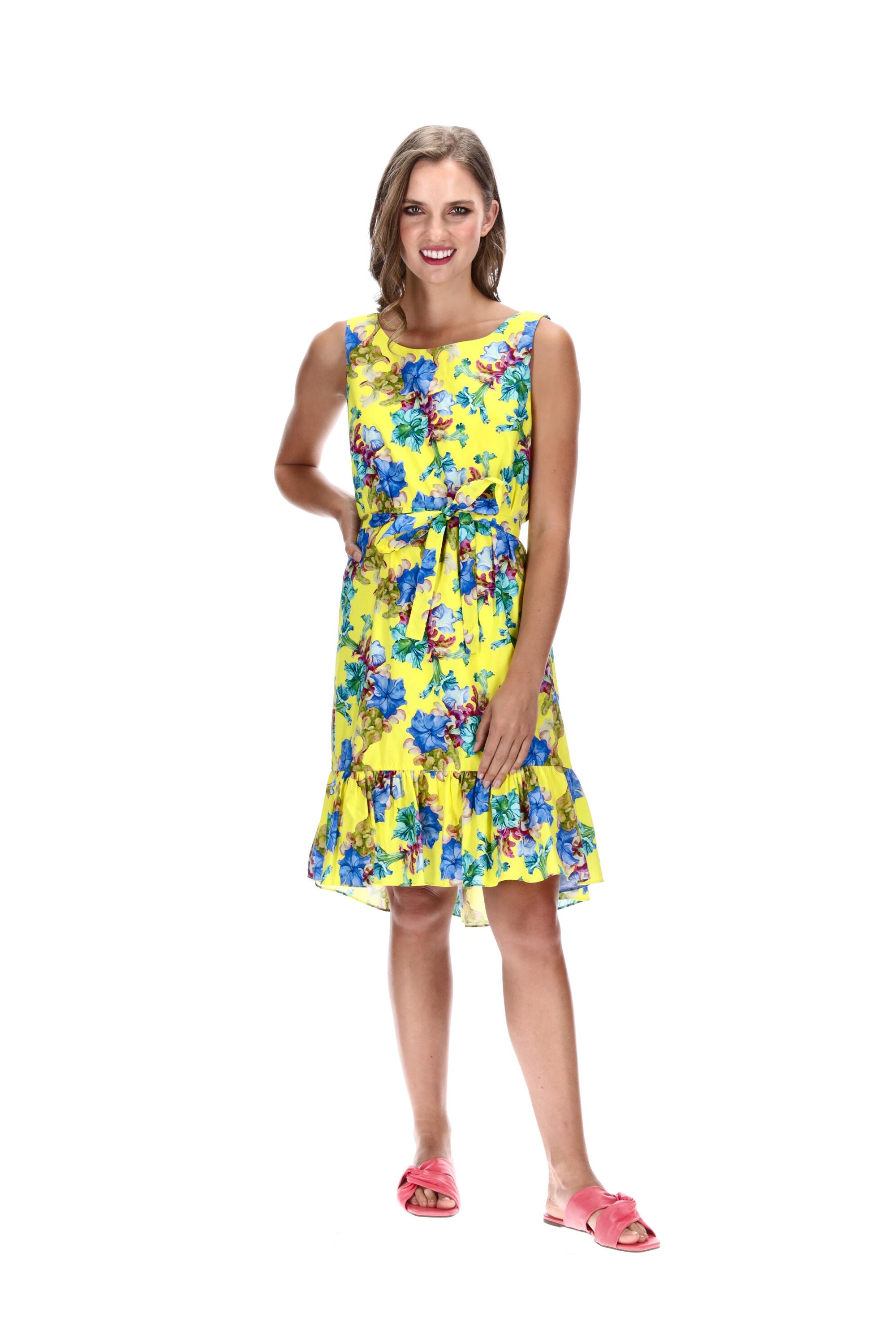 Bright Yellow Floral Dress