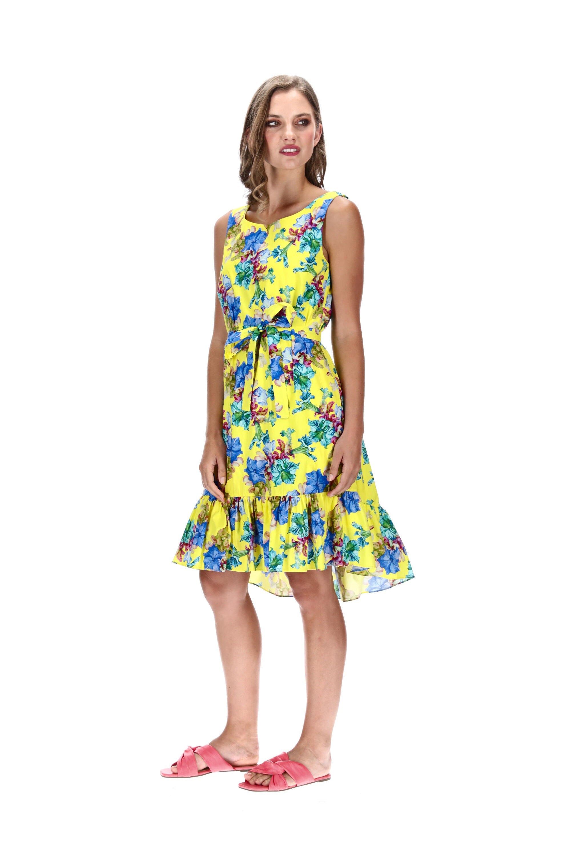 Bright Yellow Floral Dress