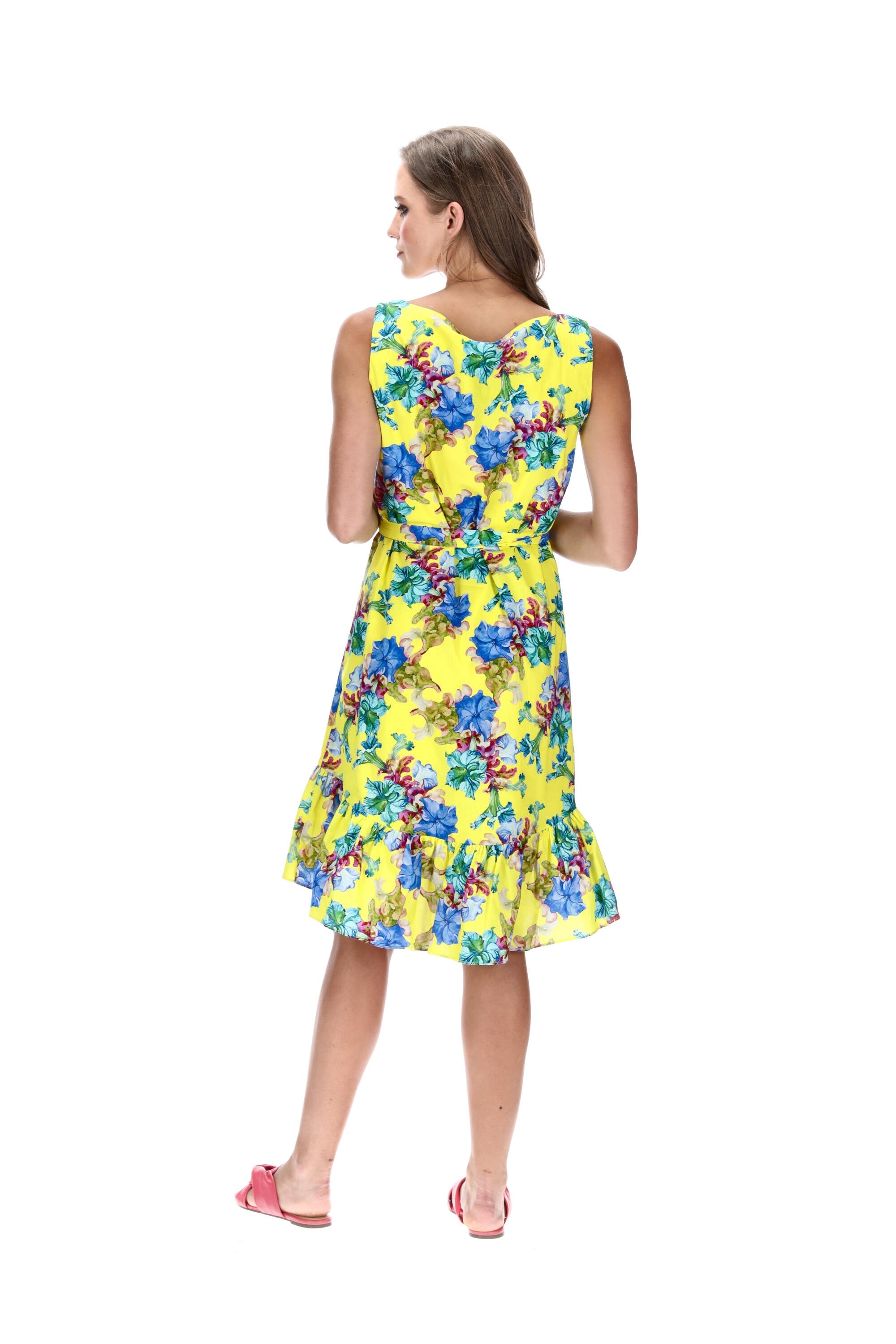 Bright Yellow Floral Dress