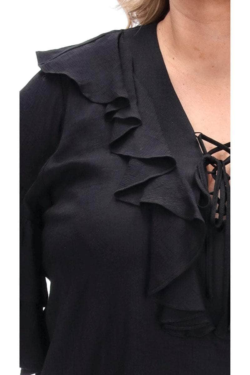 Buy Violet Ruffle Blouse Black by Stella Royal online Augustine