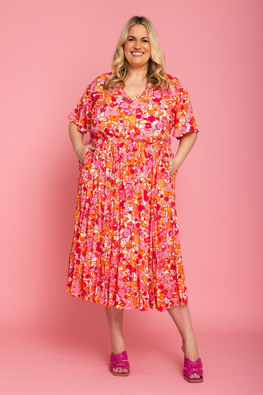 plus size gathered dress