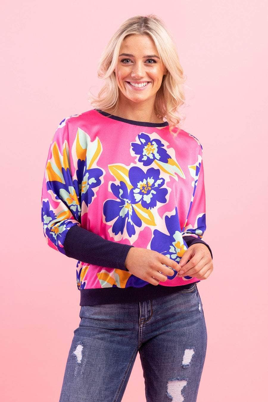 hot pink floral top