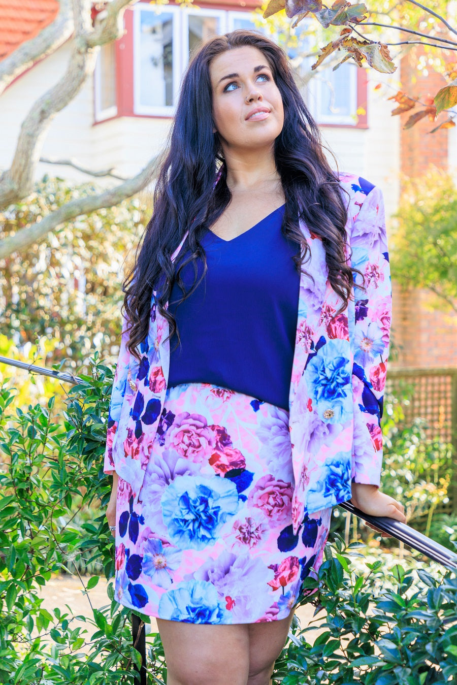 plus size floral skirt