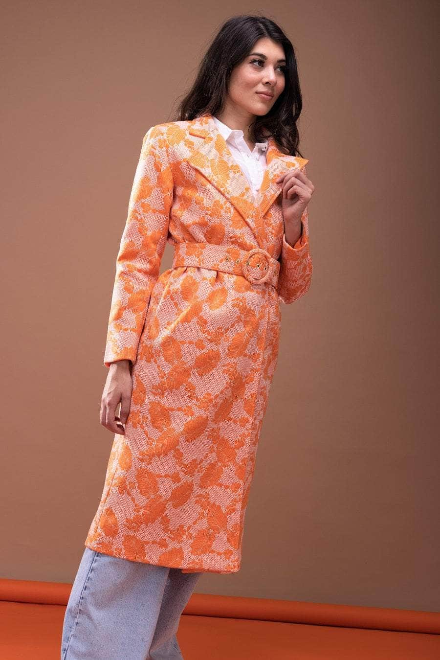 Orange floral outlet jacket