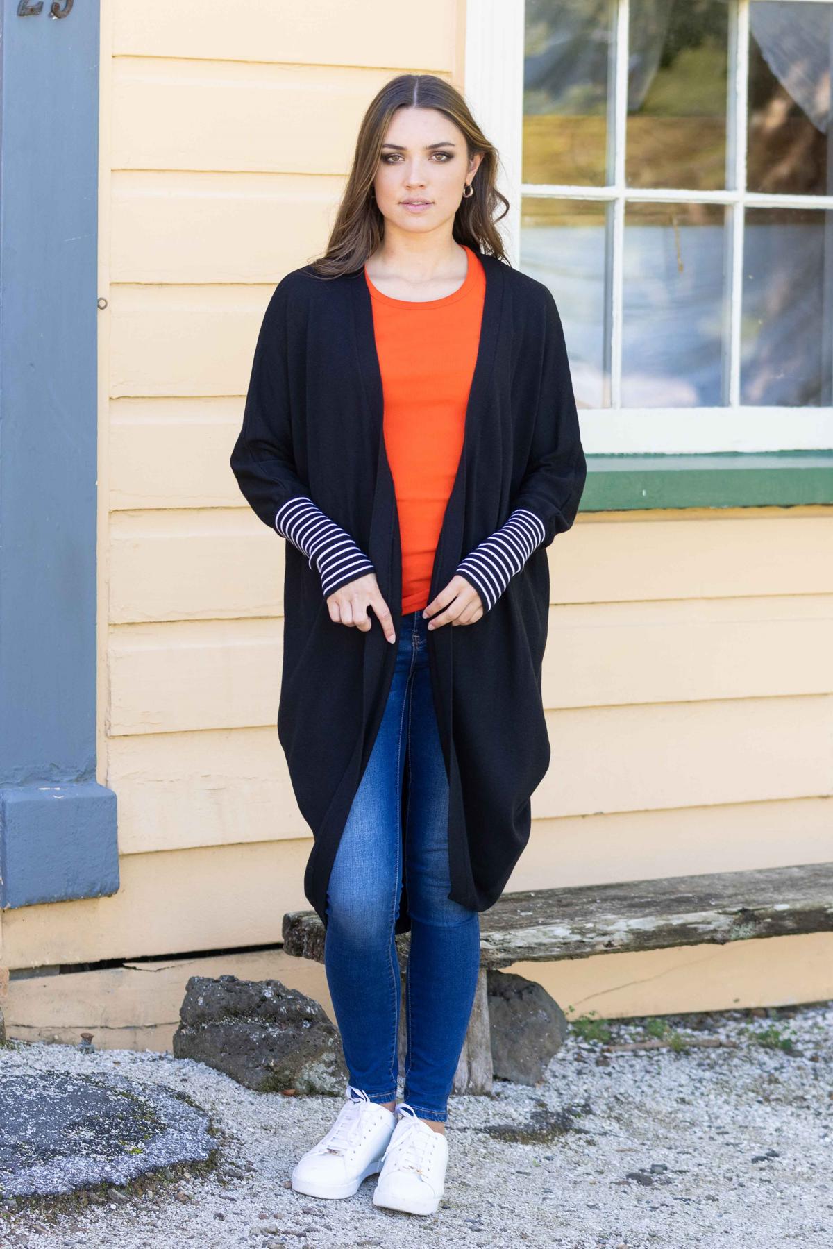 Black Merino Blend Cardi