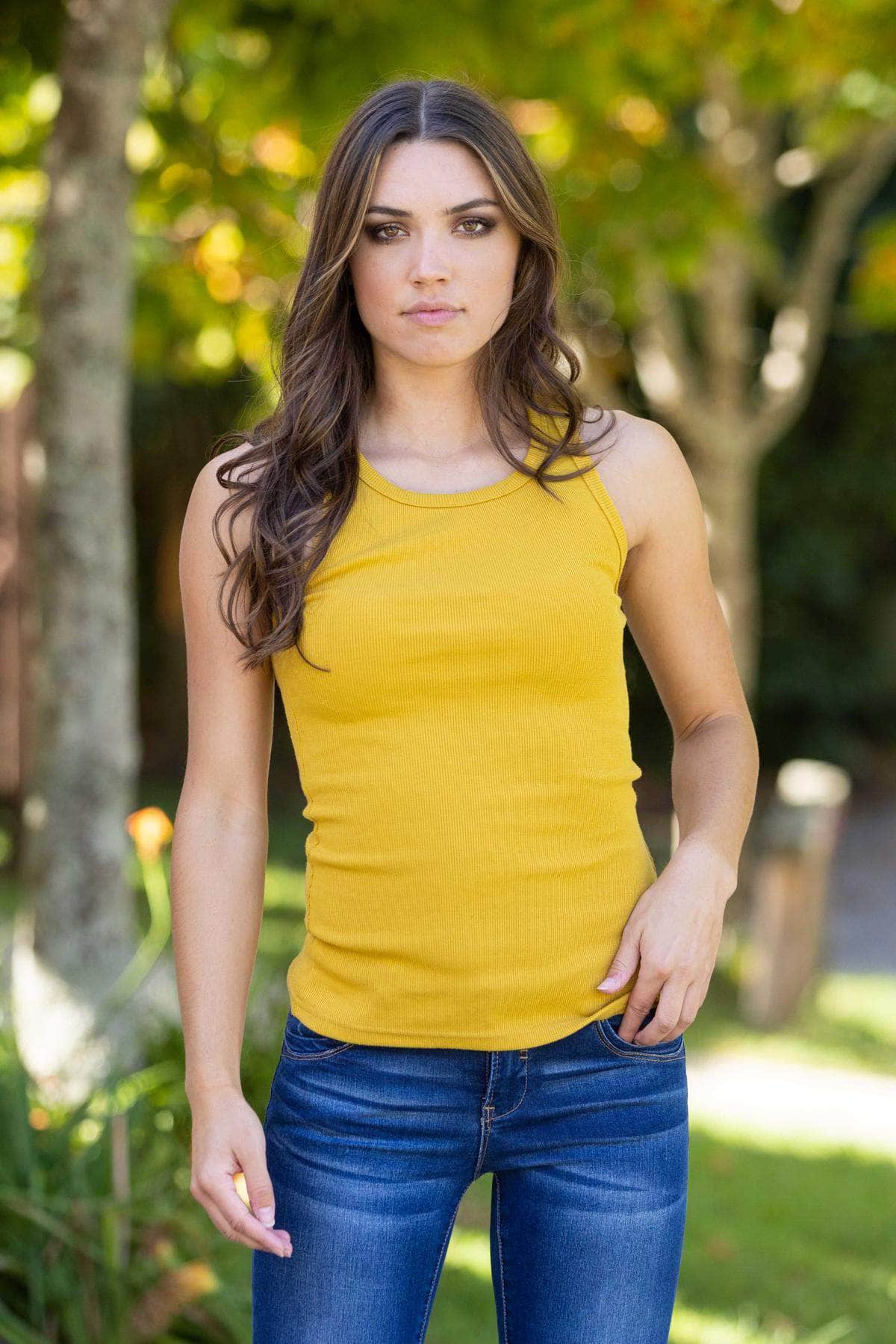 Mustard yellow tank on sale