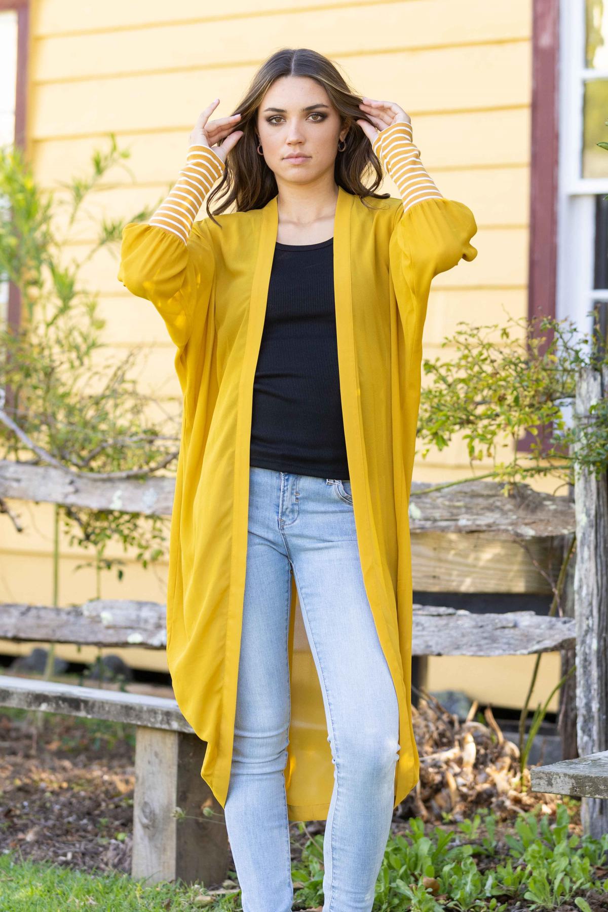 Mustard Short Kimono