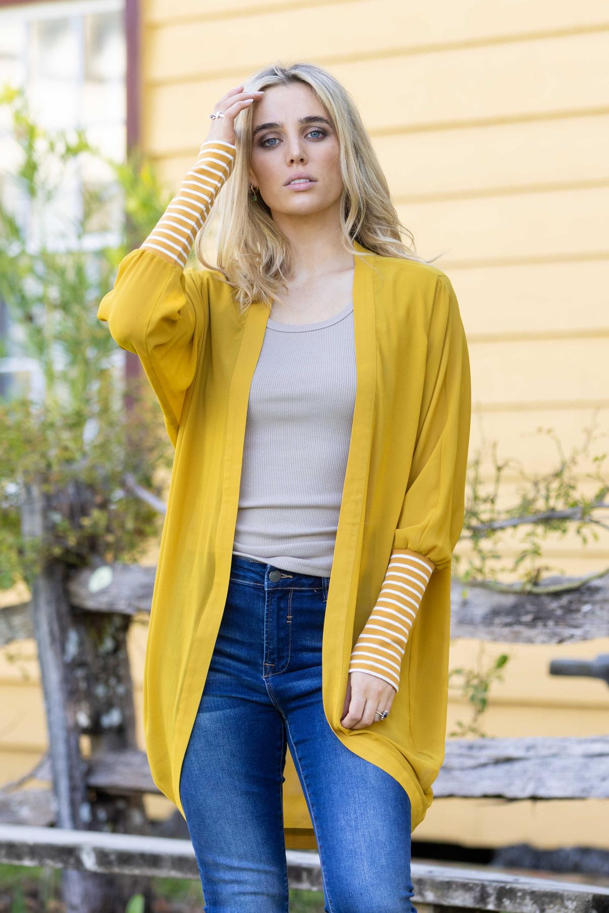 Mustard Short Kimono