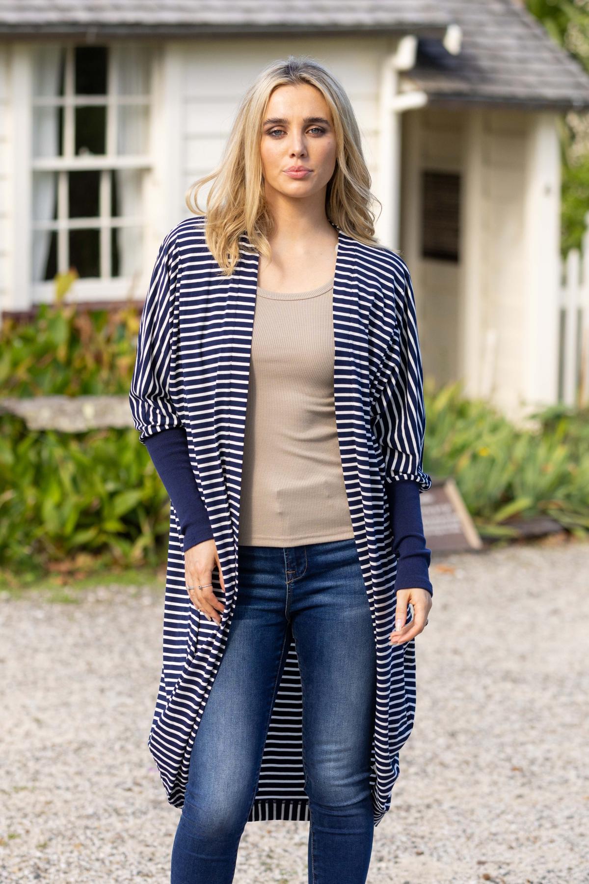 Cardi Navy/White