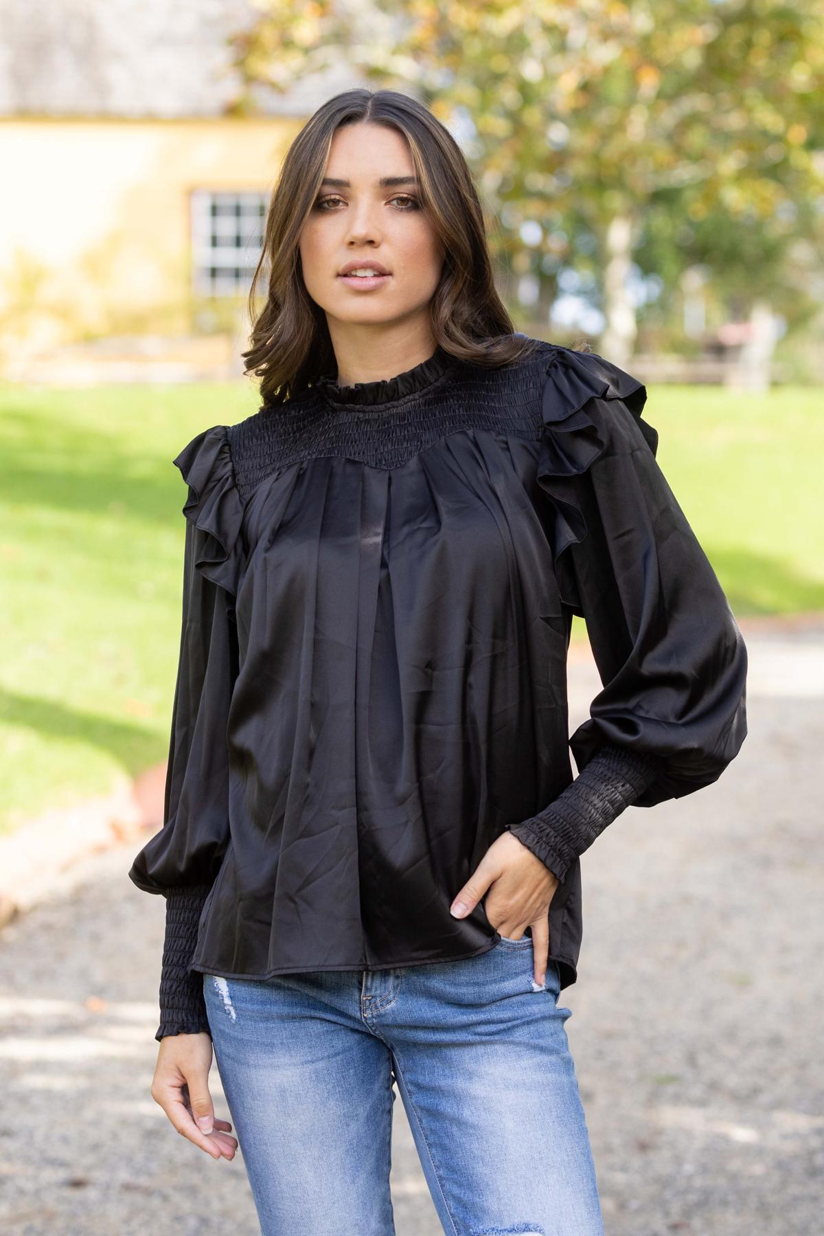 Black Silky Blouse